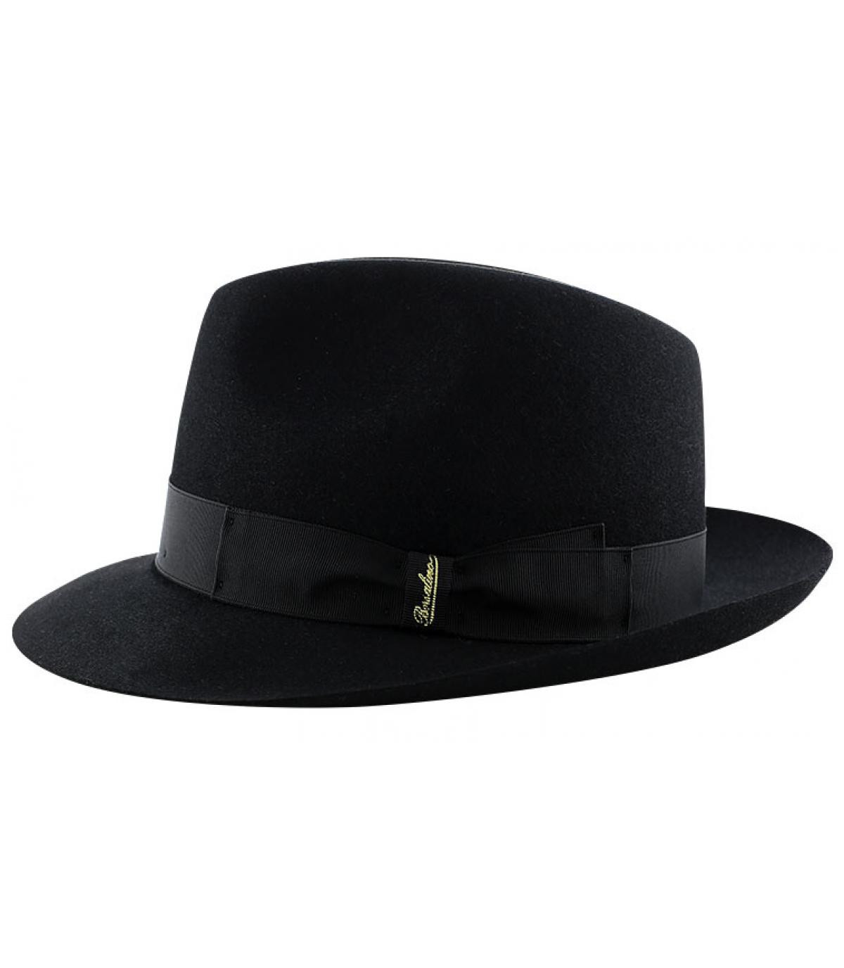 Borsalino black felt hat for men